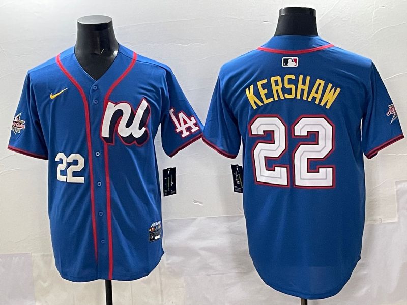 Men 2025 Los Angeles Dodgers #22 Kershaw Blue All star Nike MLB Jersey style 04->los angeles dodgers->MLB Jersey
